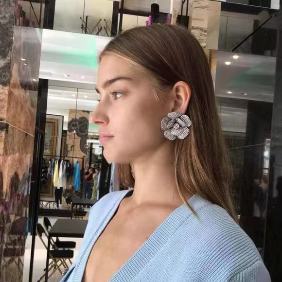 Alessandra Richcrystal-embellished flower earrings
